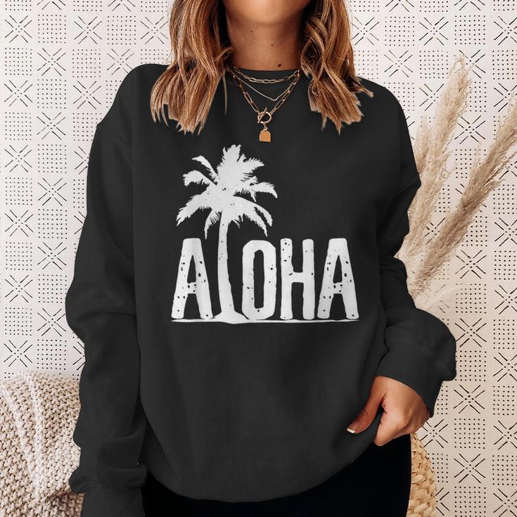 Aloha Beach Summer Palm Trees Hawaii Surfer Sweatshirt Geschenke für Sie