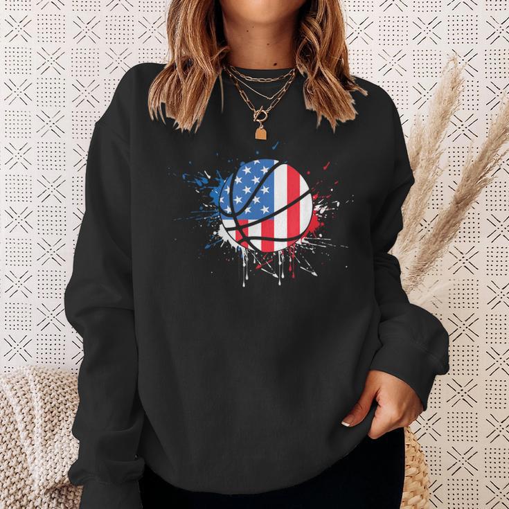 American Flag Baller Dunking Usa Flag Basketball Sweatshirt Geschenke für Sie