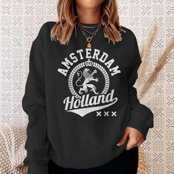 Amsterdam Holland Netherlands Crest Lion Souvenir Sweatshirt Geschenke für Sie