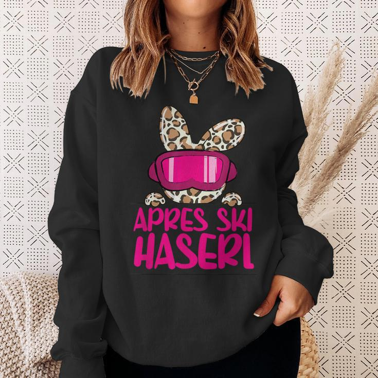 Après Ski Haserl Skier Apres Ski Party Leo Print Sweatshirt Geschenke für Sie