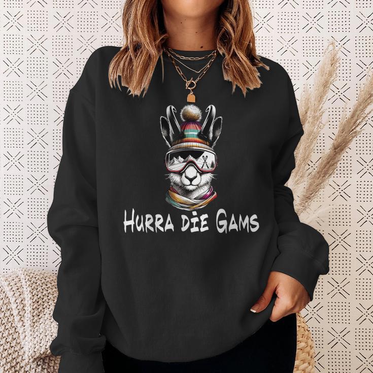 Apres Ski Hurra Die Gams Winter Ski Holiday Hüttengaudi Ski Sweatshirt Geschenke für Sie