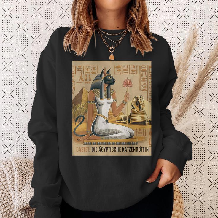 Bastet Egyptian Cat Goddess Antique Egyptian Graphic Sweatshirt Geschenke für Sie