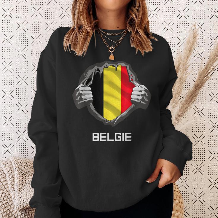 Belgium Belgie Flag Heart Fan Jersey Sweatshirt Geschenke für Sie