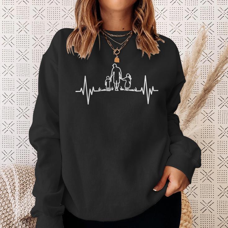 Bester Papa Der Welt Bester Papa Der Welt Heartbeat Father S S Sweatshirt Geschenke für Sie