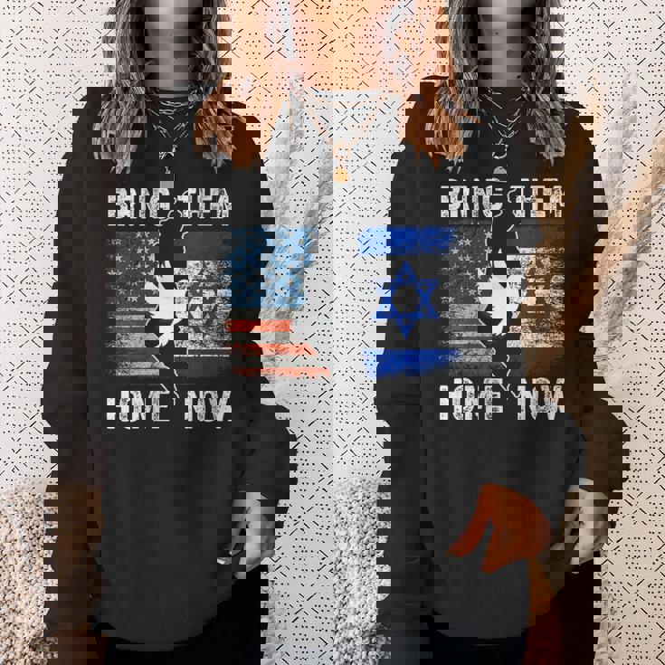 Bring Them Home Now Stand With Israel Israel America Flag Sweatshirt Gifts for Her