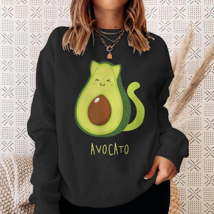 Cat Avocado Avocato Animal Puns Sweatshirt Geschenke für Sie