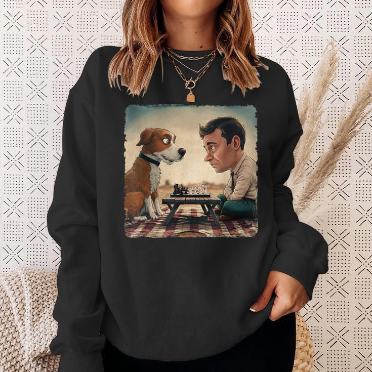 Chess Match Of Wits Mans Dog Sweatshirt Geschenke für Sie