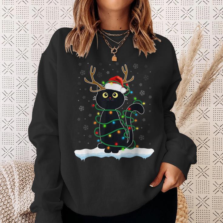 Christmas Pyjamas Reindeer Cat Sweatshirt Geschenke für Sie