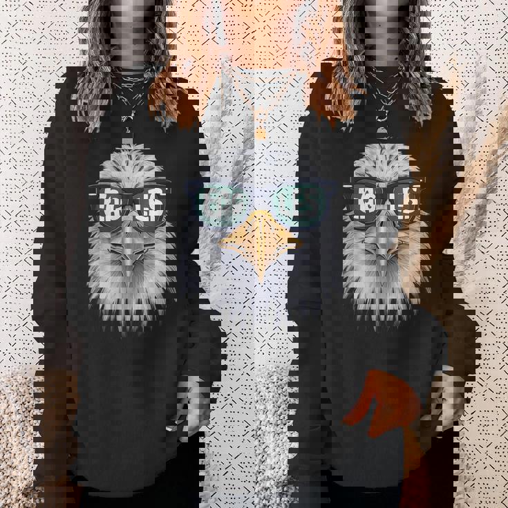Cool Face Eagles With Sunglasses Vintage Eagles Flying Bird Sweatshirt Gifts for Her