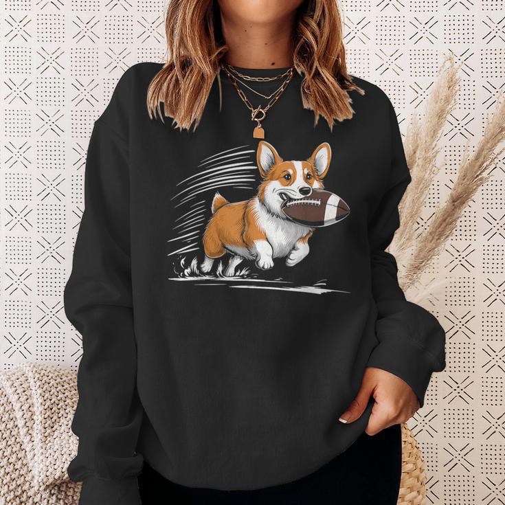 Corgi Hund Spielt Fußball Spieler Sport Sweatshirt Geschenke für Sie