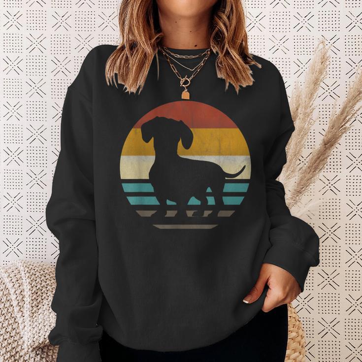 Dachshund Dachshund Dog Silhouette Retro Sweatshirt Geschenke für Sie