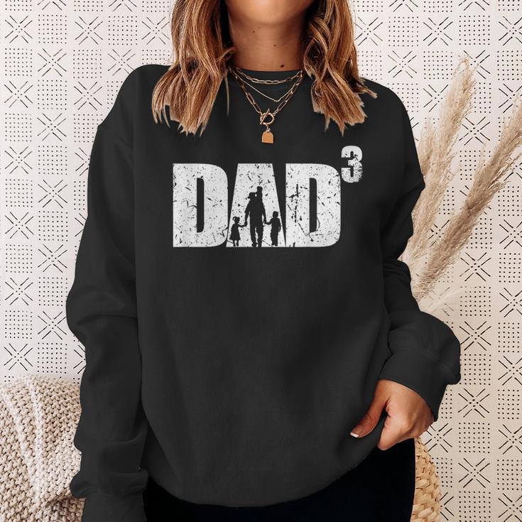 Dad Hoch 3 Stolzerater Mit 3 Kinder Triple Papa Sweatshirt Geschenke für Sie