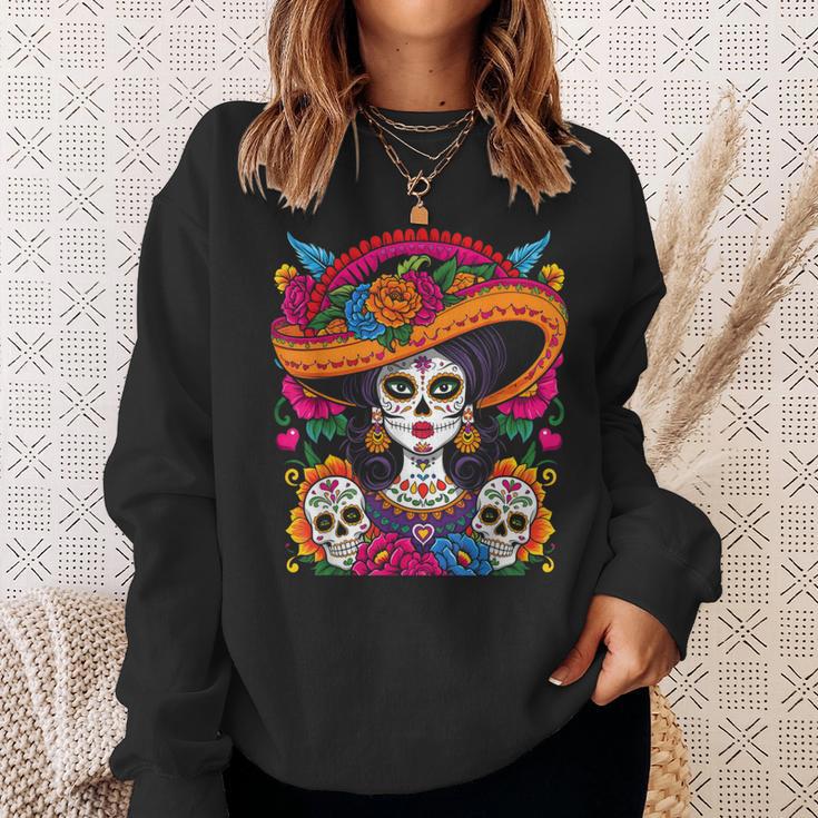 De Los Muertos La Catrina Sugar Skull Sweatshirt Geschenke für Sie