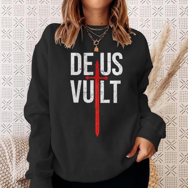 Deusult I Gott Will Es Iintage Crusader Sweatshirt Geschenke für Sie