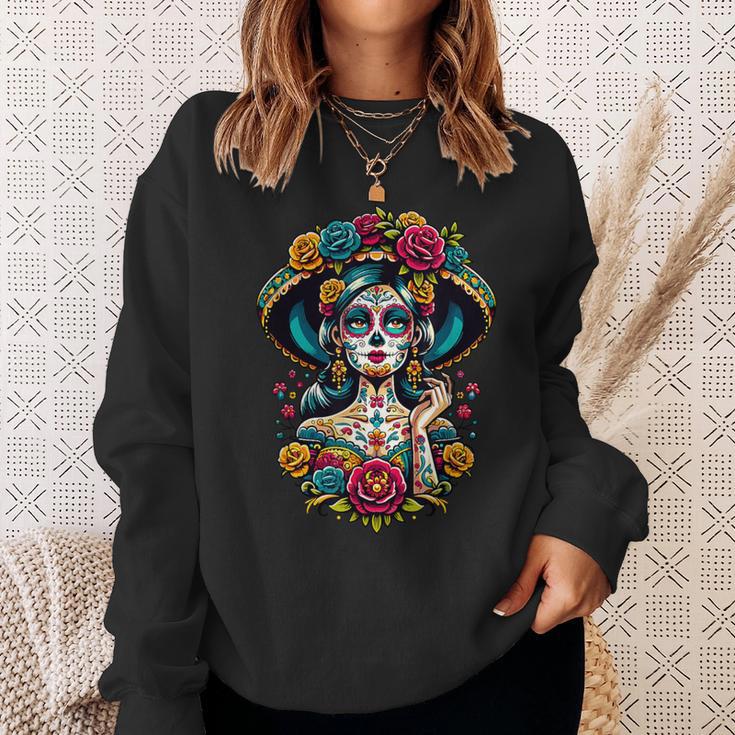 Dia De Los Muertos Sugar Mexican Inspired By La Catrina Sweatshirt Geschenke für Sie