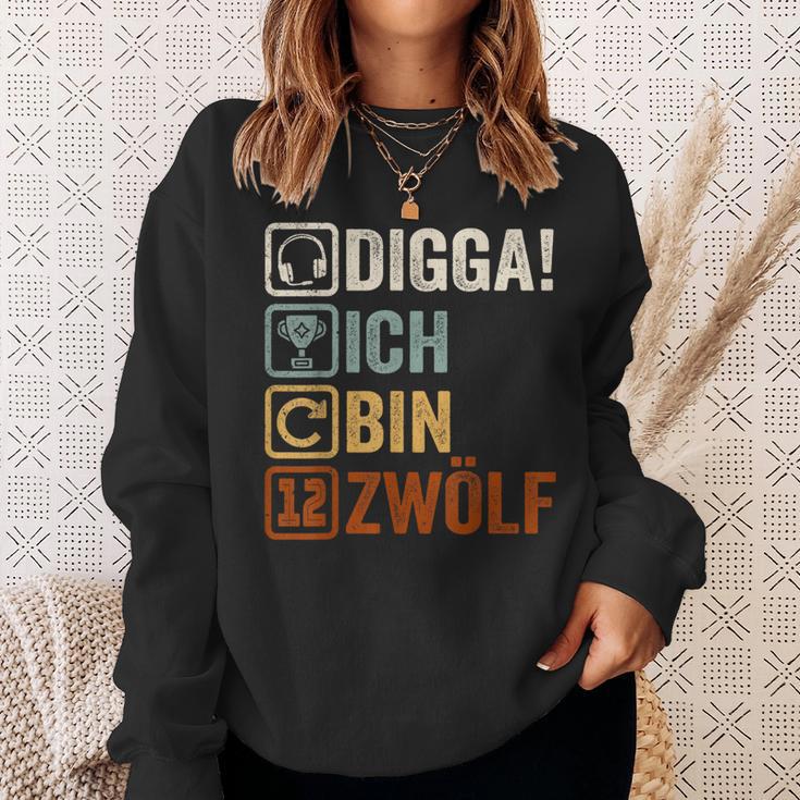 Digga Ich Bin 12 Zwölf Jahre 12Th Birthday Boy Gamer Sweatshirt Geschenke für Sie