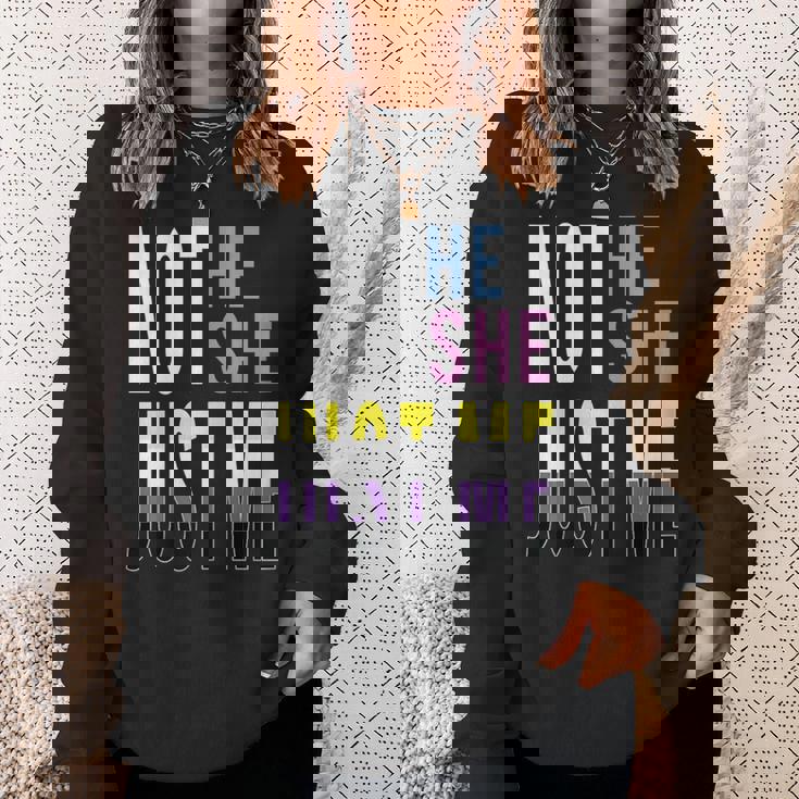 Donna Just Me Nonbinary Flag Enby Genderqueer Non Binary Felpa Regalos para ella