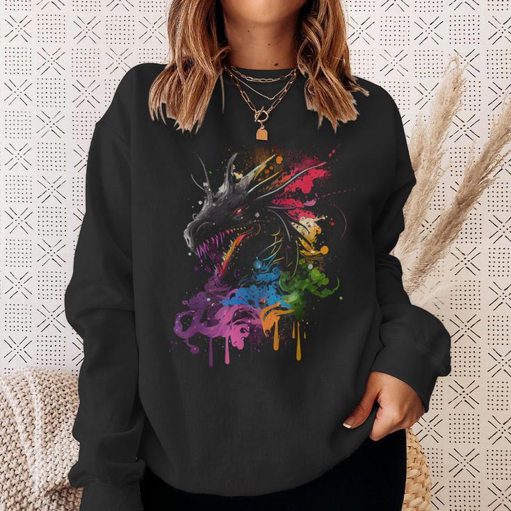 Dragon Fire Spit Wild Animal Dragon Fan Sweatshirt Geschenke für Sie