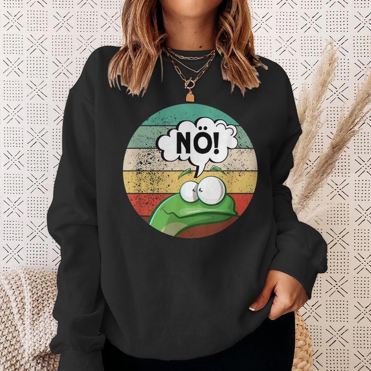 Before Du Fragst Nein Nöintage Frog Sweatshirt Geschenke für Sie