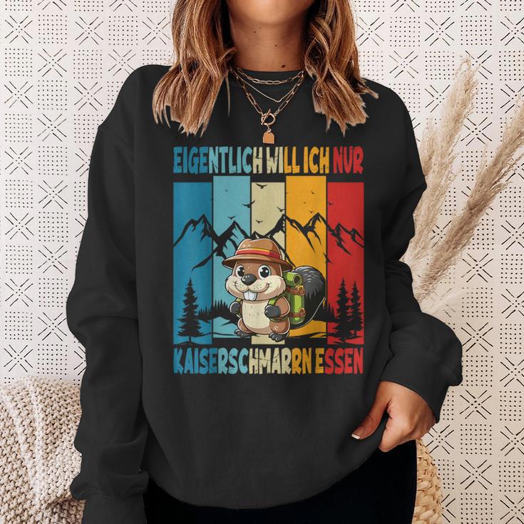 Eigentlich Will Ich Nur Kaiserschmarrn Essen Alpenmarmeltier Sweatshirt Geschenke für Sie