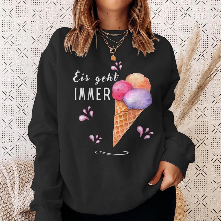 Eis Geht Immer Eisparele Eiscafe Du Liebst Eiscreme Eispar Sweatshirt Geschenke für Sie