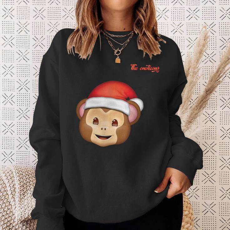 Emoji-Nikolausmütze-Affengesicht Sweatshirt Geschenke für Sie