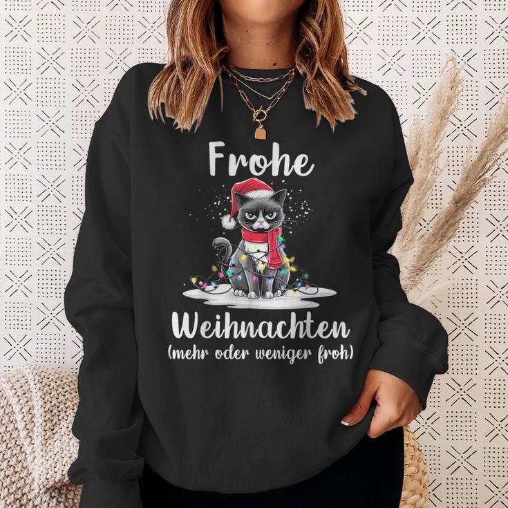 Frohe Weihnachten Grimmige Katzen Mehr Oder Weniger Froh Sweatshirt Geschenke für Sie