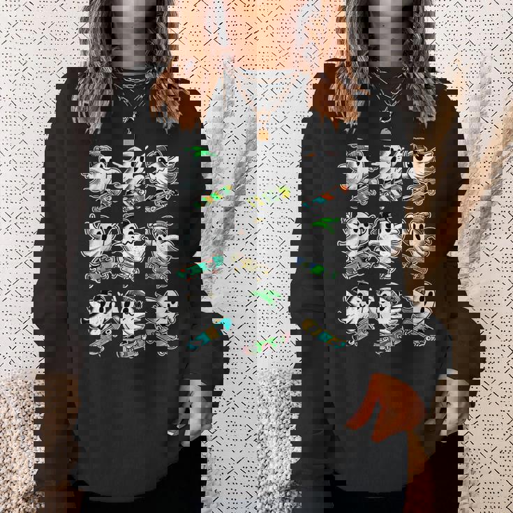 Ghost Skateboard Halloween Costume Skateboarding Sweatshirt Gifts for Her