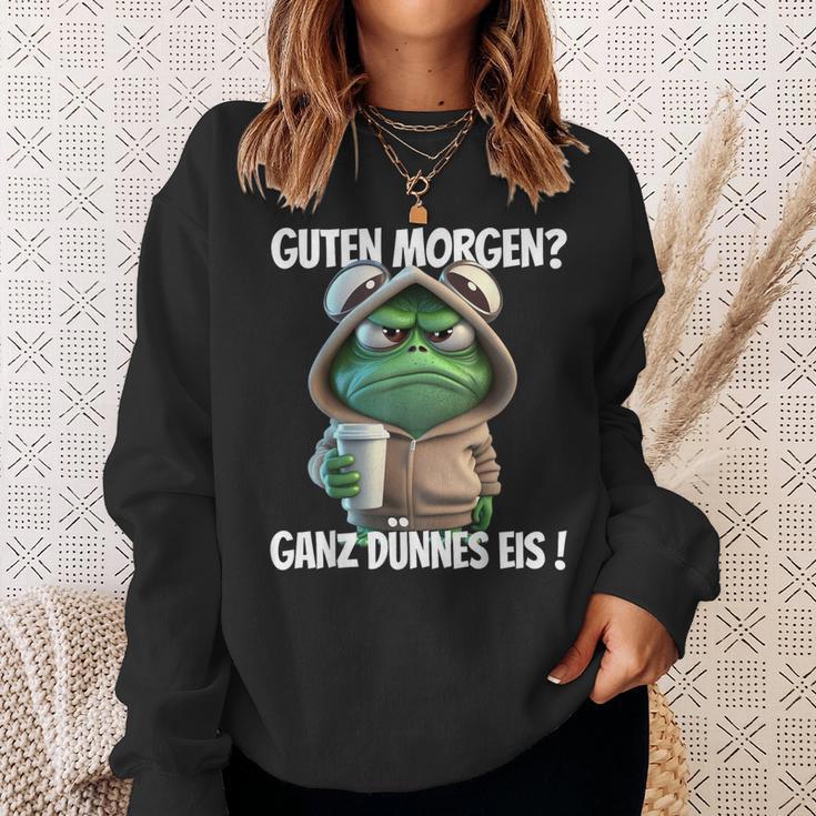 Guten Morgen Ganz Dünnes Eis Frog Motif Sweatshirt Geschenke für Sie