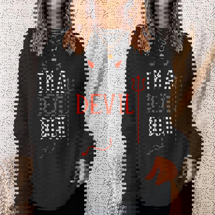 Lazy Easy Im A Devil Costume For Diy Halloween Party Sweatshirt Gifts for Her
