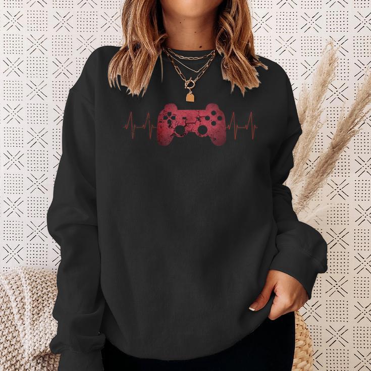 Gamer Heartbeat Zocker Jungs Jungen Nagerideospiele Sweatshirt Geschenke für Sie