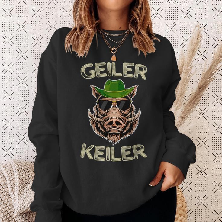 Geiler Keiler Wildsau Lumberjack Weidmannsheil Junghäger Sweatshirt Geschenke für Sie