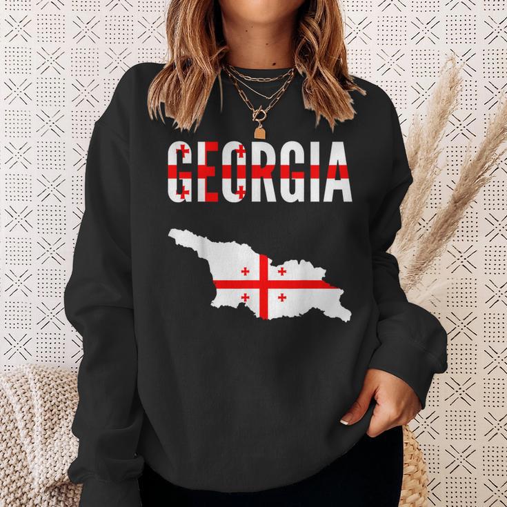 Georgian Georgian Map Flag Sweatshirt Geschenke für Sie