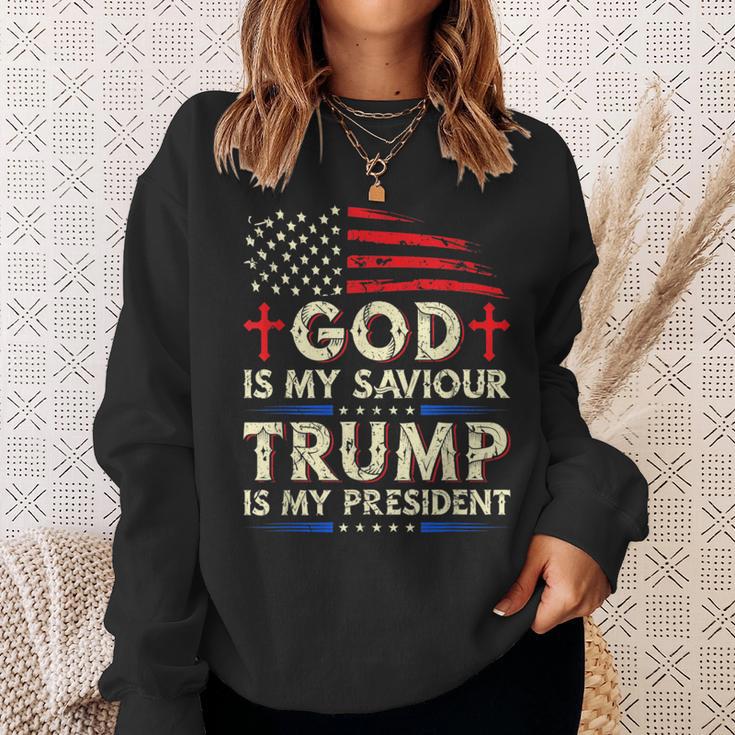 Gott Ist Mein Erlö God Is My Redeemer Trumpf Is My President Sweatshirt Geschenke für Sie