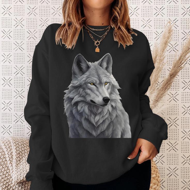 Grauer Wolf Sweatshirt Geschenke für Sie