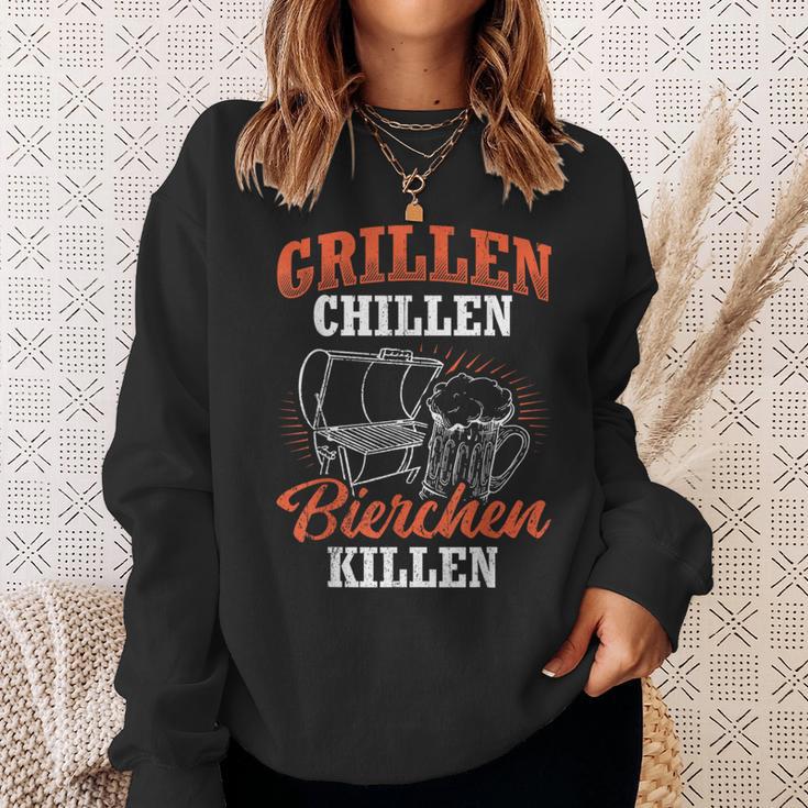 Grillen Chillen Bierchen Killen Saying S Sweatshirt Geschenke für Sie