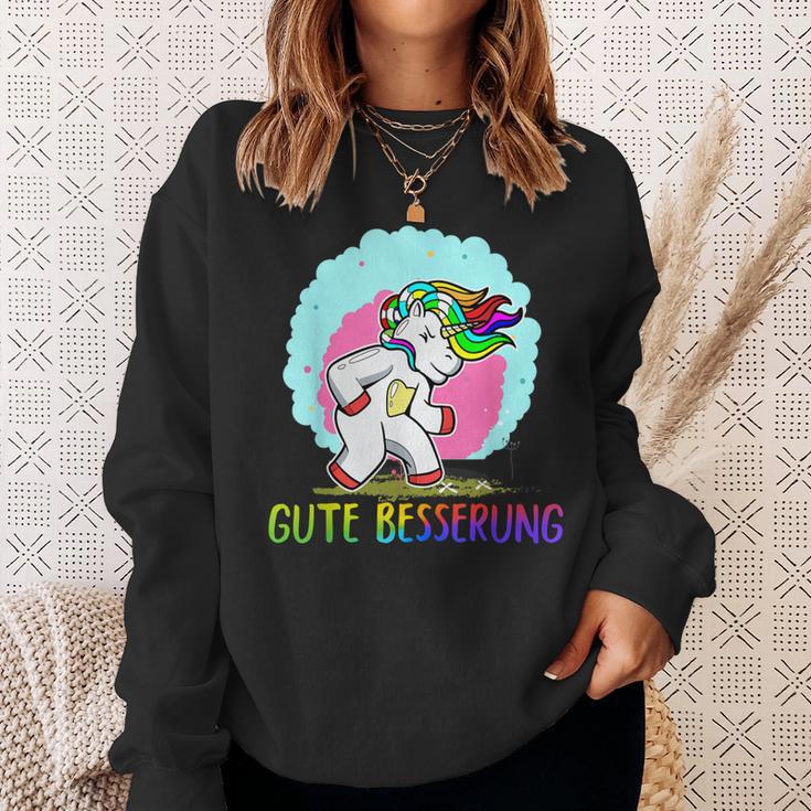 Gute Besserung Unicorn Unicorn Belly Pain Sick Flu Sweatshirt Geschenke für Sie