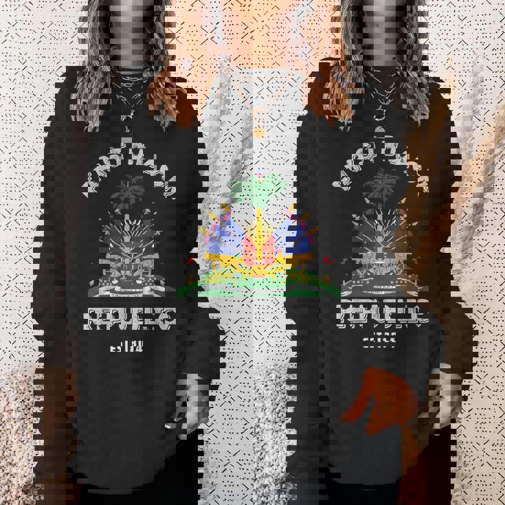 Haiti First Black Republic Since 1804 Haitian Flag Day Sweatshirt Gifts for Her