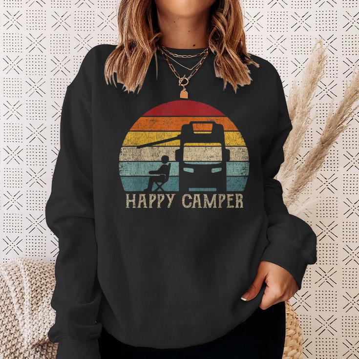 Happy Camper Rv 70S Retro Camperan Camping S Sweatshirt Geschenke für Sie