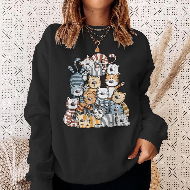 Happy Cats Team I Cat Print Cat Fun Sweatshirt Geschenke für Sie