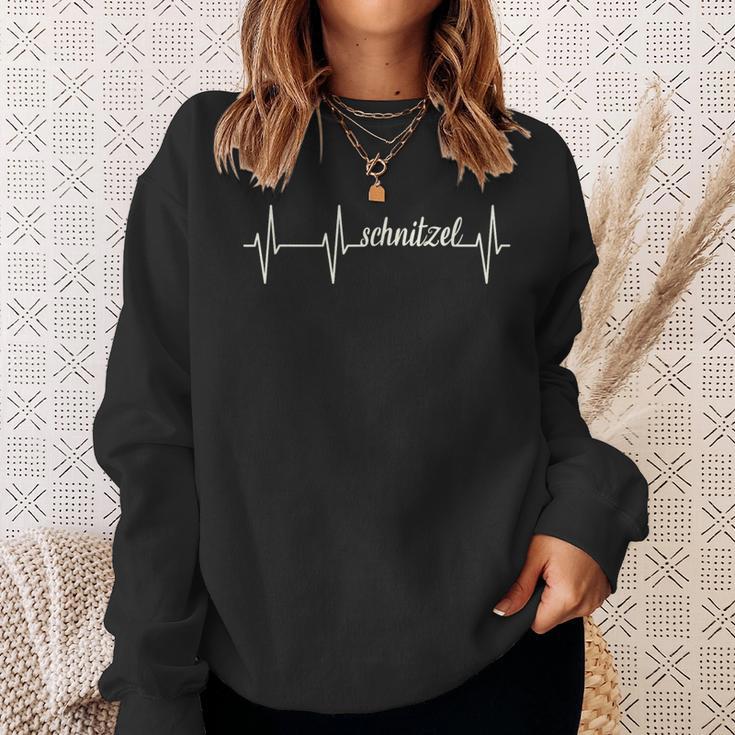 Heartbeat Ekg Schnitzel I Love Schnitzel Sweatshirt Geschenke für Sie