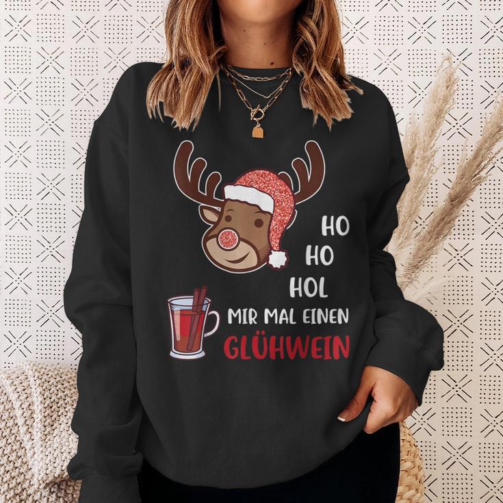 Ho Ho Hol Mir Einen Glühwein Christmas Reindeer Rudolf Sweatshirt Geschenke für Sie