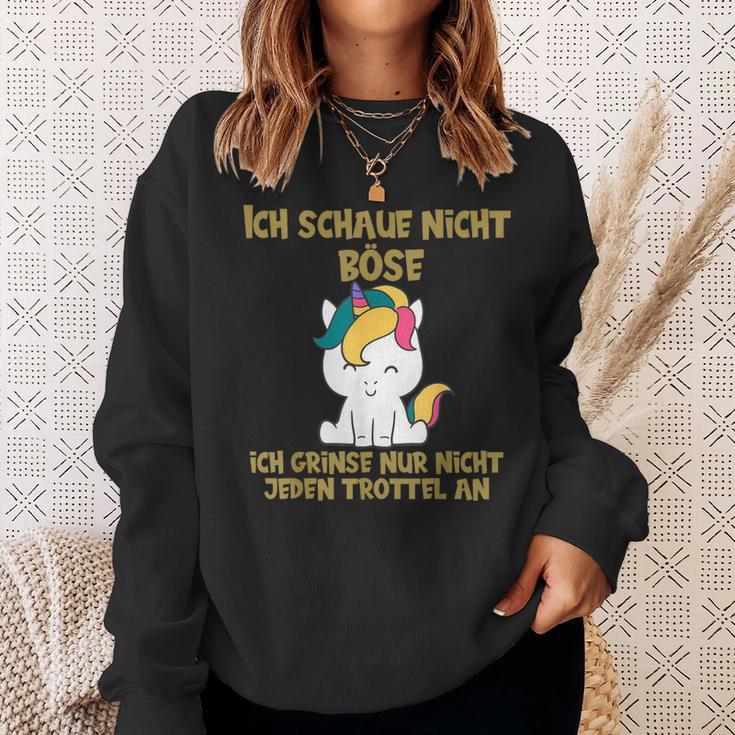 Ich Schaue Nicht Böse Süßer Einhorn With Humour Sar Sweatshirt Geschenke für Sie