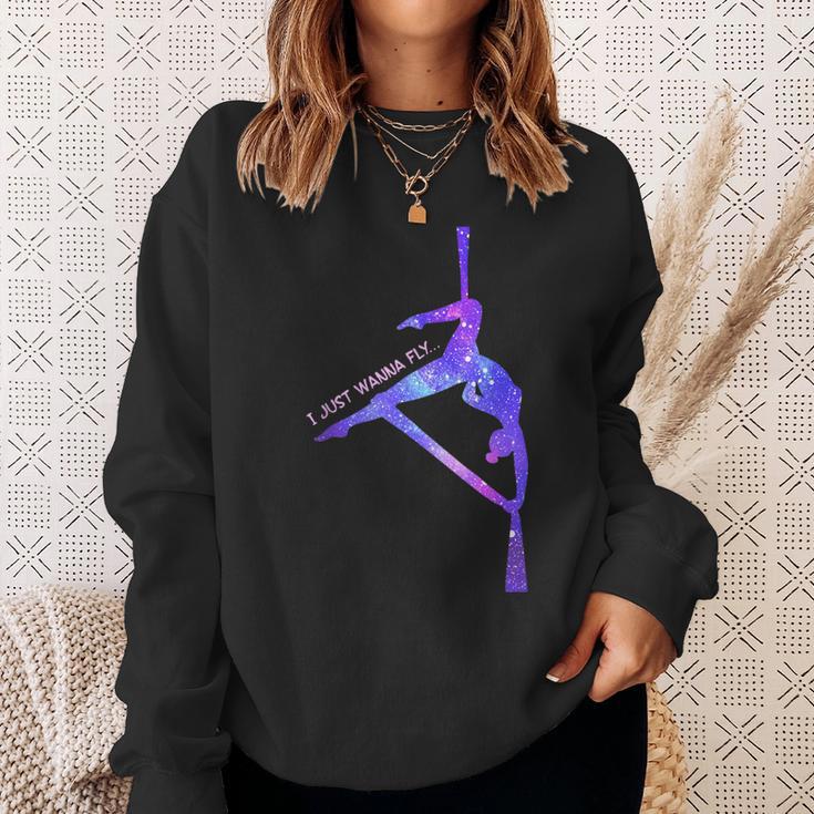 Ich Wanna Einfach Fliegen Aerial Stars Silks Aerialist Aerial Yoga Sweatshirt Geschenke für Sie