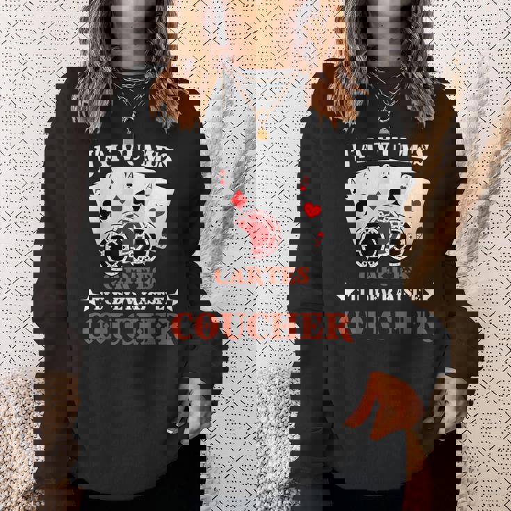 J'aiu Mes Cartes Tu Devrais Te Coucher Poker Humour Jetons Sweater e Cadeaux pour elle