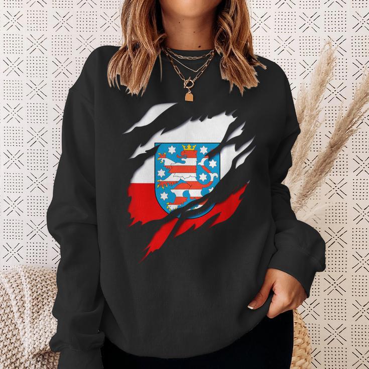 Land Thueringen German Flag And Coat Of Arms Sweatshirt Geschenke für Sie