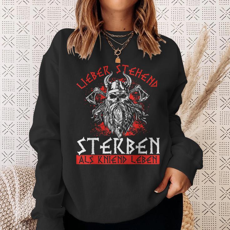 Lieber Stehend Sterben Als Kniend Leben Tattoo German Rock Sweatshirt Geschenke für Sie