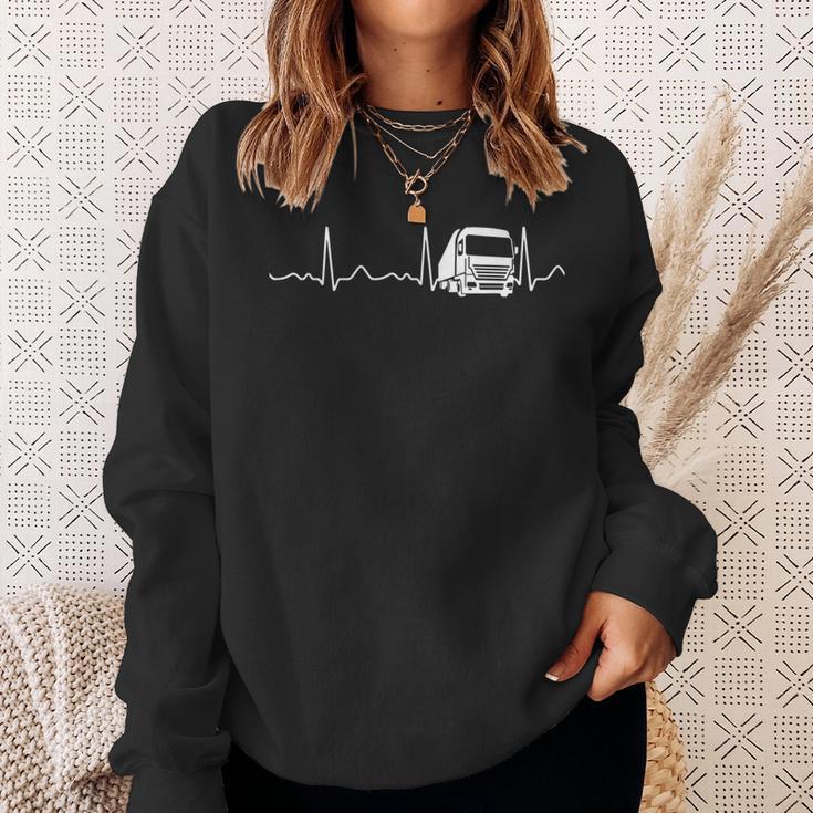 Lorry Driver Heartbeat Pulse Sweatshirt Geschenke für Sie