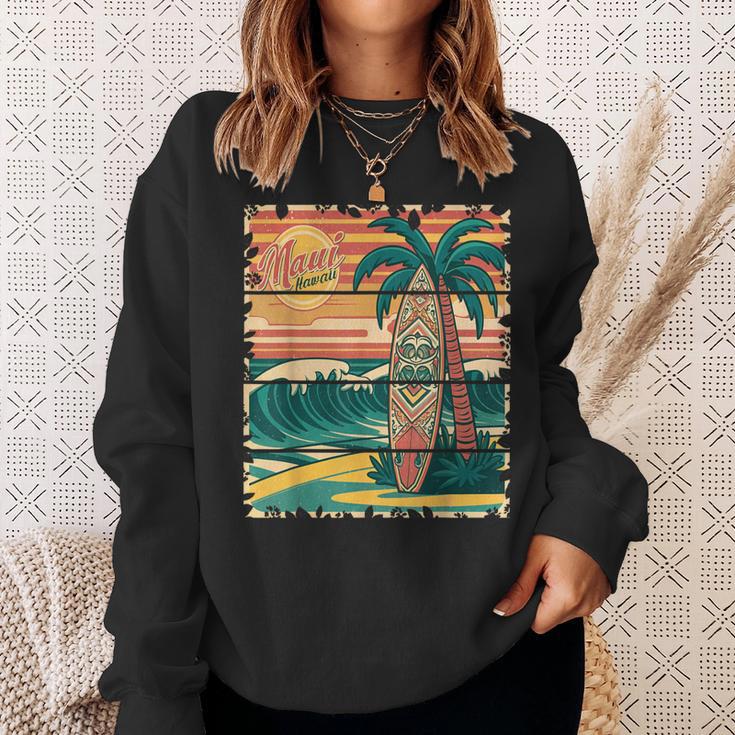 Maui Hawaii Surfing Retro Mauiintage Hawaii Surfer Sweatshirt Geschenke für Sie