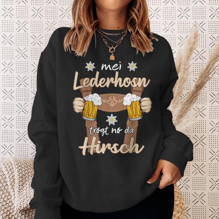 Mei Lederhosn Trogt No Da Hirsch Saufen Oktoberfest Sweatshirt Geschenke für Sie